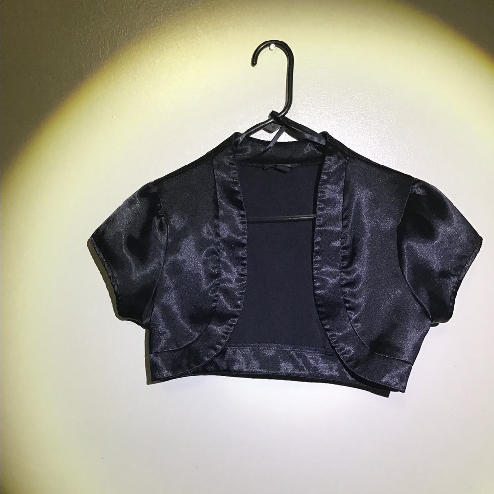 Black Silk Crop Jacket